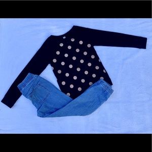 Girls sweatshirt with blue jeans. (Sold)